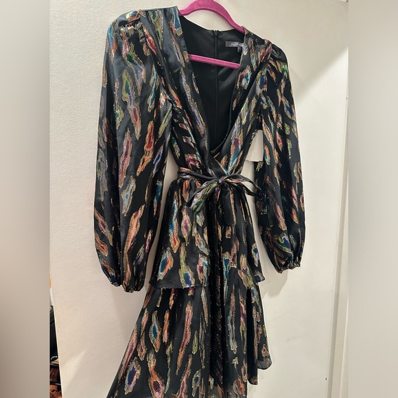 JULIA JORDAN  Size 4
Womens Metallic Above Knee Wrap Dress - Picture 2 of 8